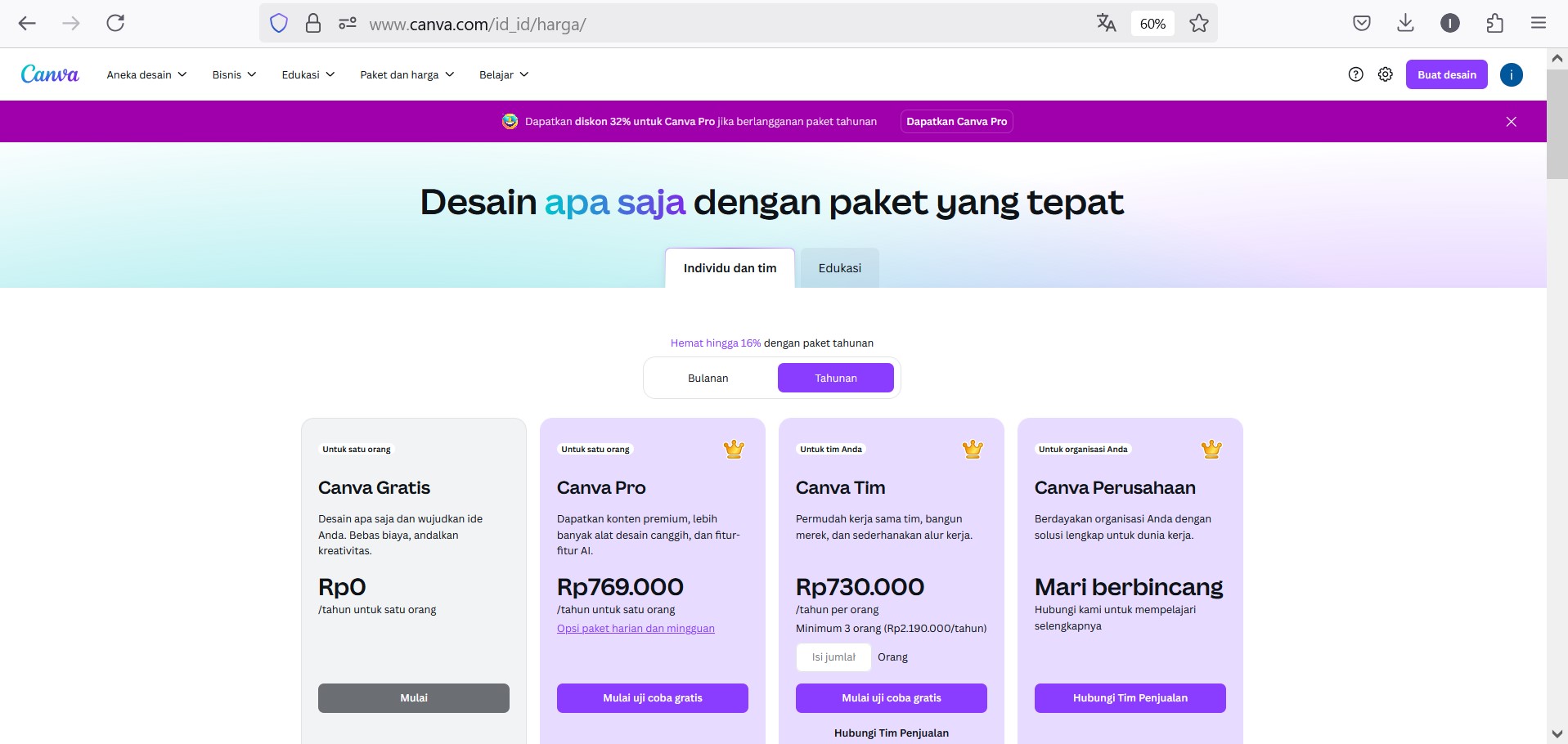 Harga Canva Pro